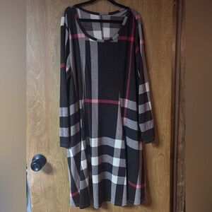 Plaid Long Sleeve Dress